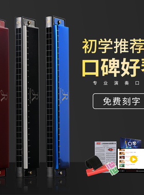 正品口琴初学者学生儿童复音24孔c调男女JDR口风琴专业演奏级乐器