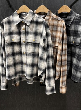 全韩百货 VOV 韩国代购 2025秋 休闲格纹衬衫 71154-60905 5J30