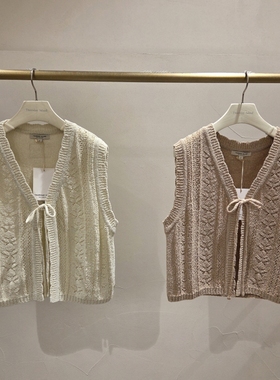 不退换COTA韩代THURSDAYISLAND 2026春针织马夹 T262MVT136W 6B14