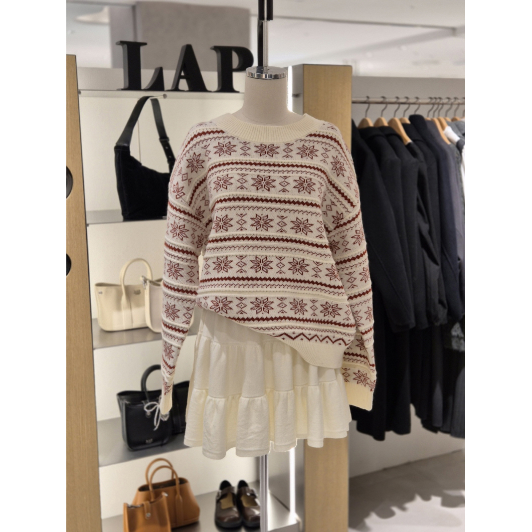 全韩百货 LAP 韩国代购 2025冬 百搭毛针织衫 AR4KHB63 5K24