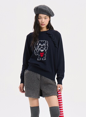 不退换全韩百货LUCKYCHOUETTE韩代25秋针织衫 LFWA-W25435 5K05