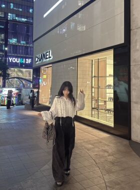 不退换全韩百货LUCKYCHOUETTE韩代25秋休闲衬衫 LFSA-W25220 5I03