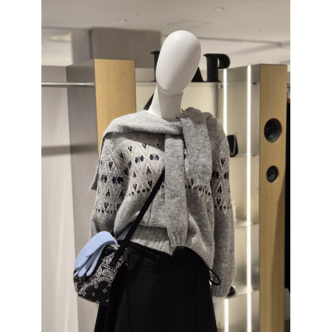 全韩百货 LAP 韩国代购 2025冬 百搭毛针织衫 AR4KGB43 5K24