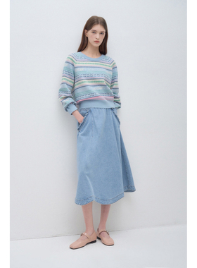 COTA 韩国代购 O'2ND 2026春 牛仔半身裙 O22G1NSC972W 6B06