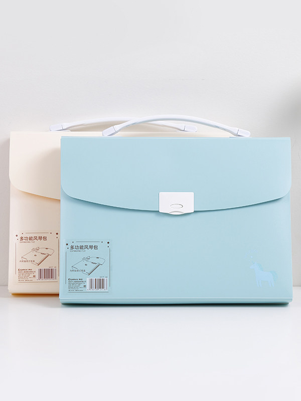 QIXIN 다기능 오르간 가방 7 가방 펜 박스 보관 서류 가방 사무실 휴대용 오르간 가방 송장 책 오르간 가방 다층 파일 가방 서류 가방