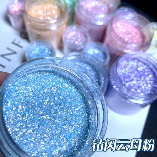 云母粉流麻美甲滴胶手工diy