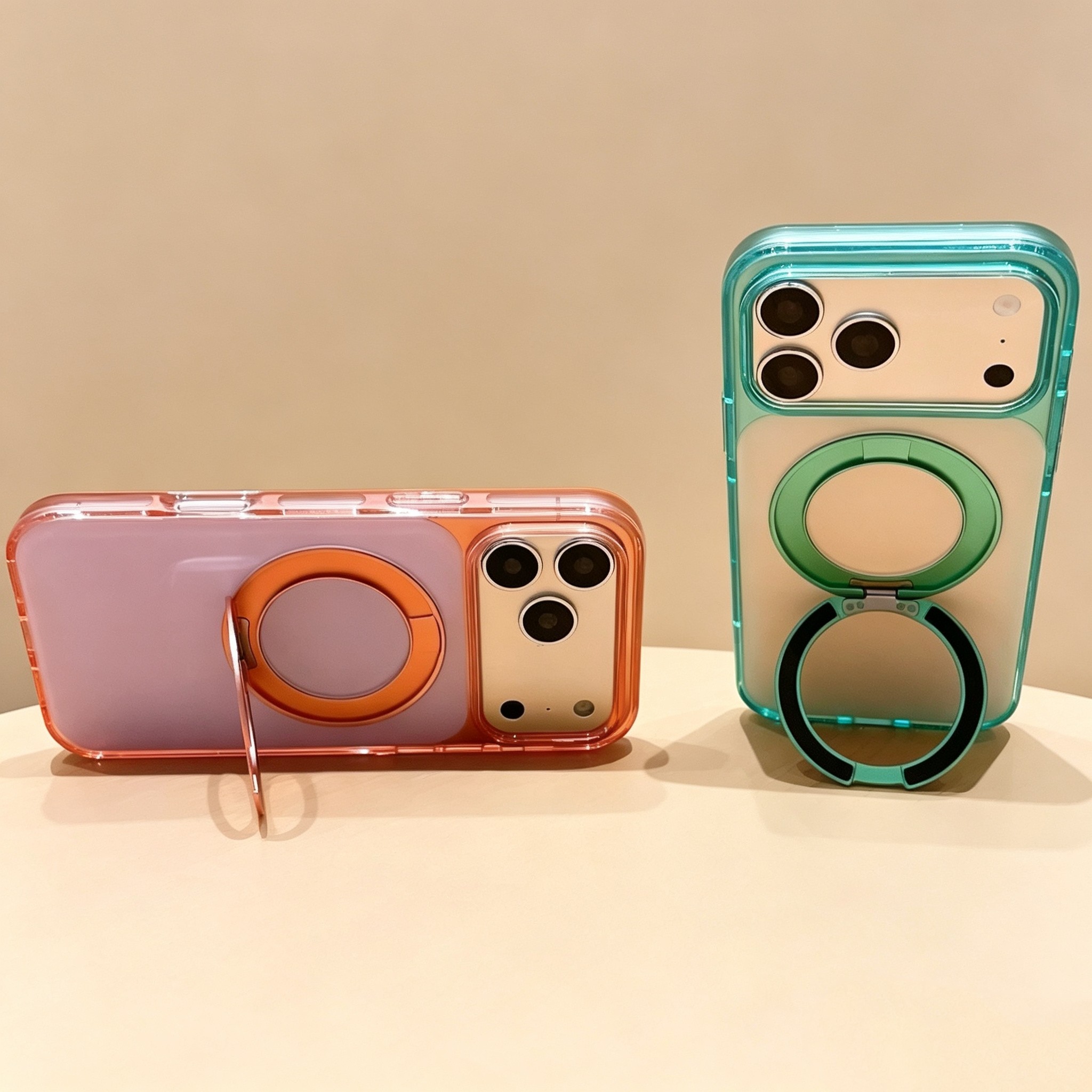 2.5mm精灵款360度旋转支架壳适用于iPhone17promax手机保护壳2500Gs强磁吸防摔气囊4.5级抗黄TPU+PC肤感背板图片