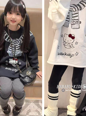 女童秋冬加绒加厚卡通连衣裙