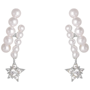 ona星星仿珍珠耳环女小众轻奢高级感耳坠优雅明星同款气质耳饰品