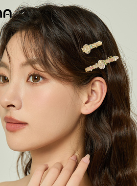 ona精致甜美花朵发饰女边夹侧边耳后发卡后脑勺刘海夹碎发夹组合