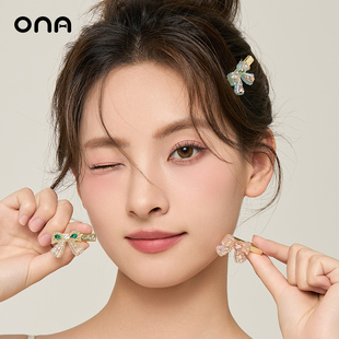 ona蝴蝶结甜美少女感发夹女精致边夹抓夹彩色叠戴小发夹发饰发卡