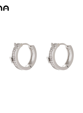 ona蝴蝶圈圈耳环耳扣女精致轻奢高级感小巧耳坠2025新款甜美耳饰