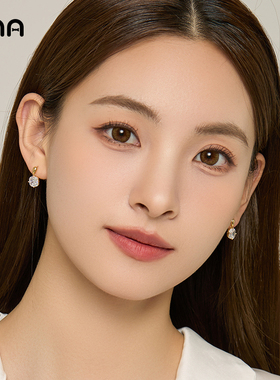 ona方形锆石耳钉女耳环精致时尚短款耳坠简约小众设计感几何耳饰