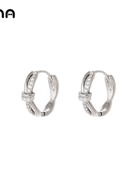 ONA精致扭结圈圈耳环女小众轻奢高级感简约耳扣耳坠2025新款爆款