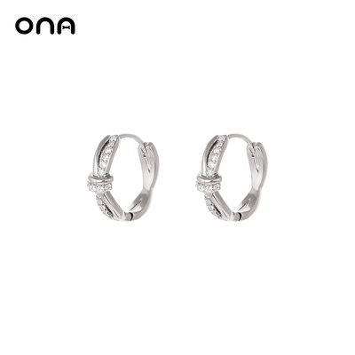 ONA精致扭结圈圈耳环女