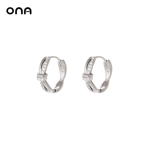 ONA精致扭结圈圈耳环女