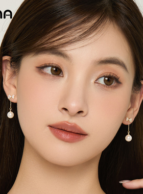 ona爱心蝴蝶结流苏耳环女精致甜美少女感耳钉耳坠简约百搭耳饰品