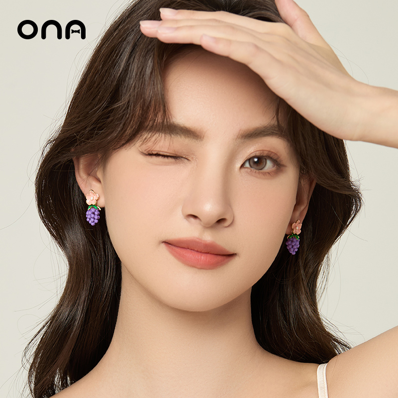ona水果葡萄夏天耳环女