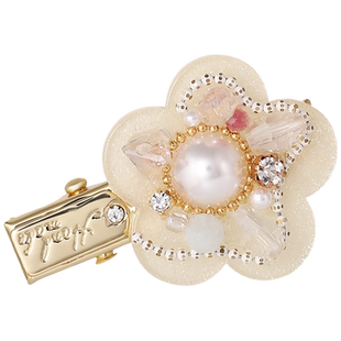 ona花朵发夹女精致甜美少女感边夹抓夹小清新叠带小发夹发卡发饰