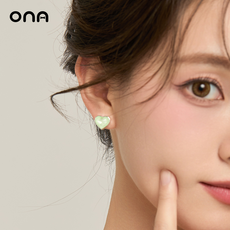 ona糖果色爱心甜美少女耳钉女