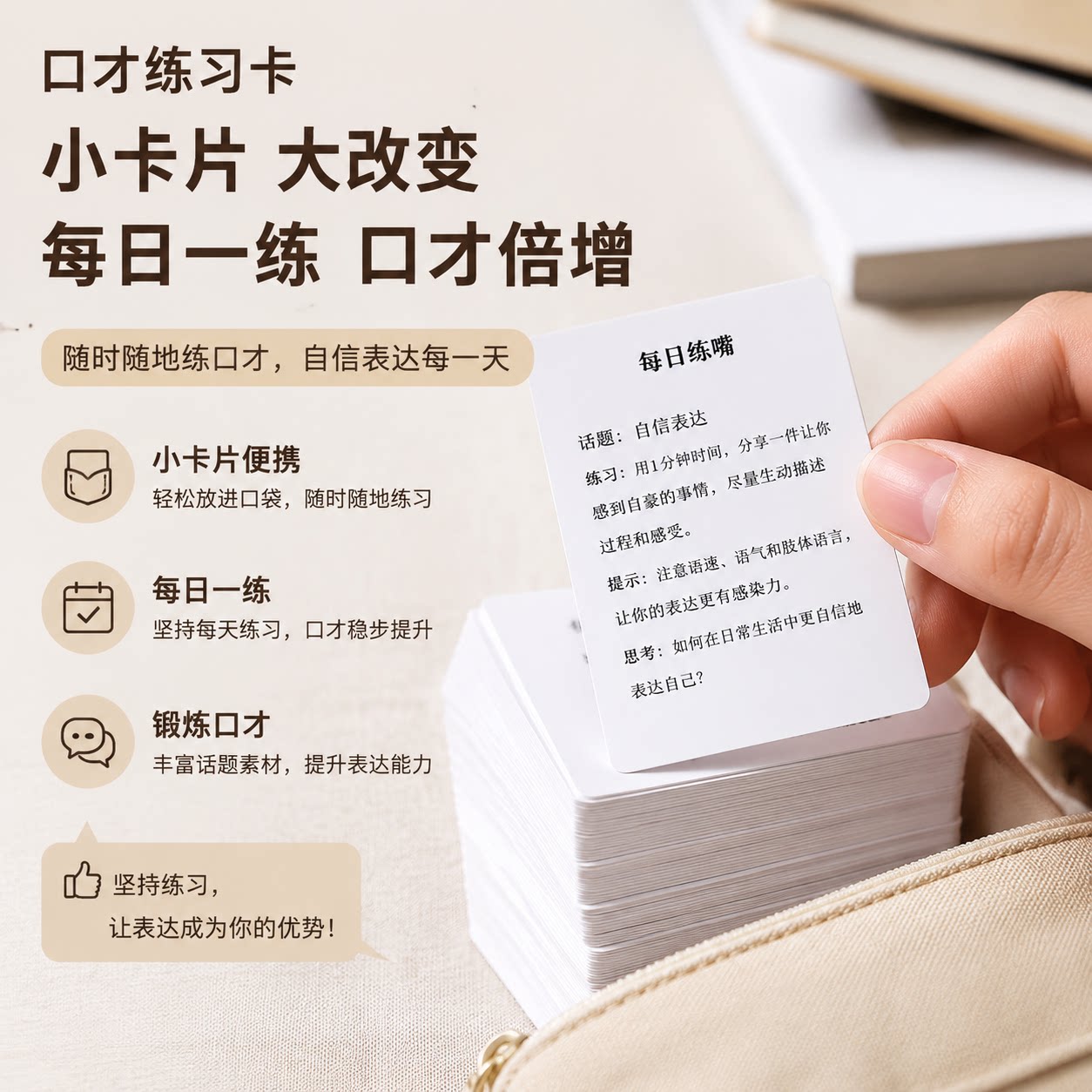【限购1单!】小巧便携练习口才条图片