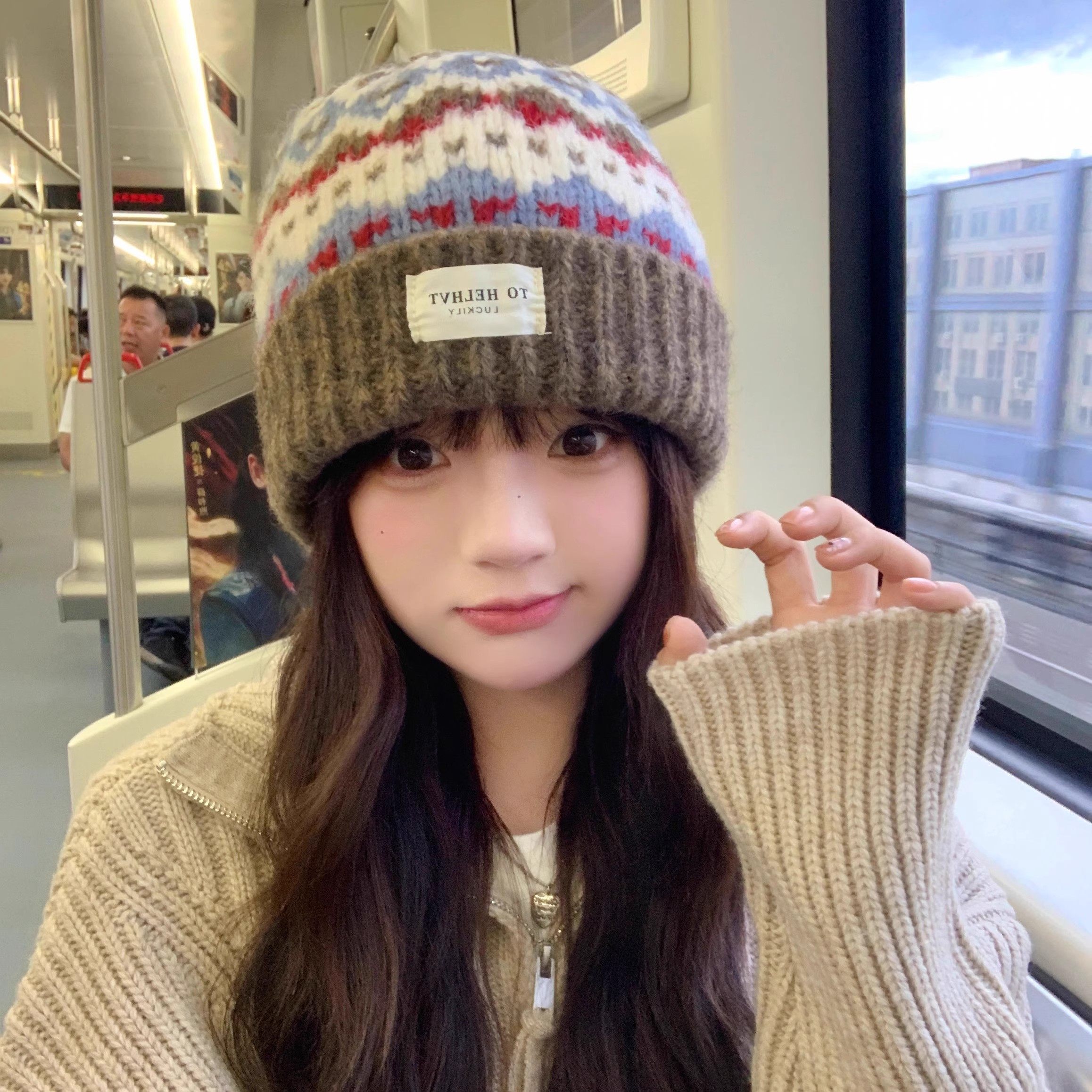 复古氛围感针织毛线帽女秋冬宽松大头围冷帽保暖护耳帽显脸小帽子,居家日用,头部防护用品,淘宝优惠券,粉丝福利购,淘宝优惠卷