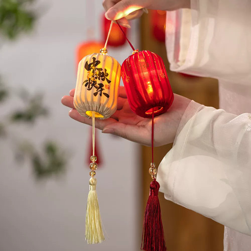 中秋户外防水发光小红灯笼挂饰