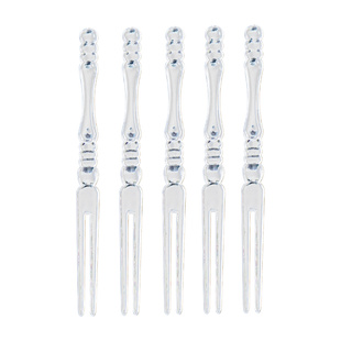 水果叉吃水果蛋糕叉点心叉子独立装一次性透明塑料两齿家用水果签