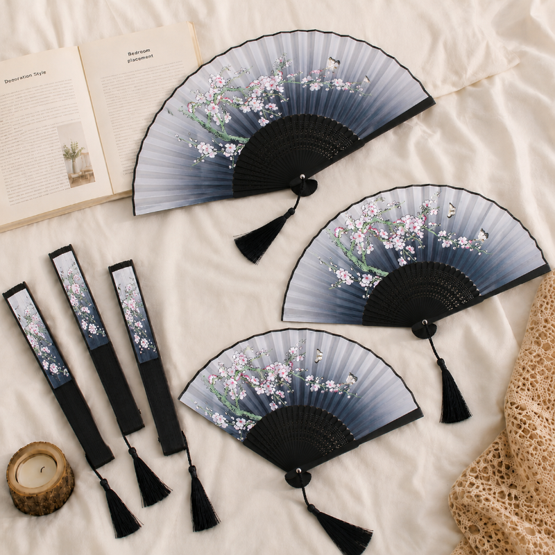 新中式折扇古风扇子女扇便携折叠扇中国风汉服旗袍扇古典竹扇女夏