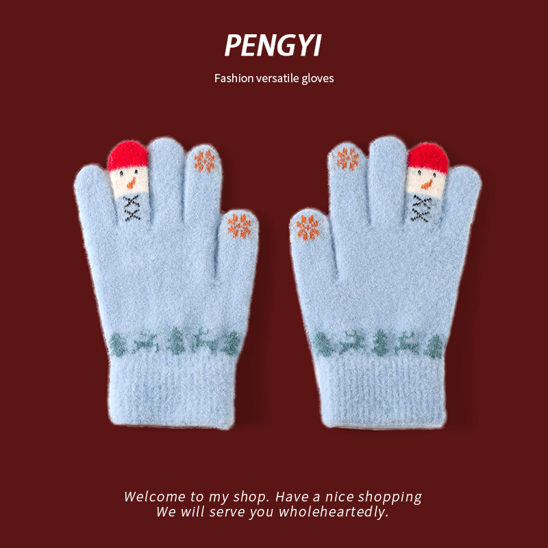 毛线手套女士冬季女生漂亮可爱电动车骑行保暖可触屏防风防寒加厚,居家日用,保暖手套,淘宝优惠券,粉丝福利购,淘宝优惠卷