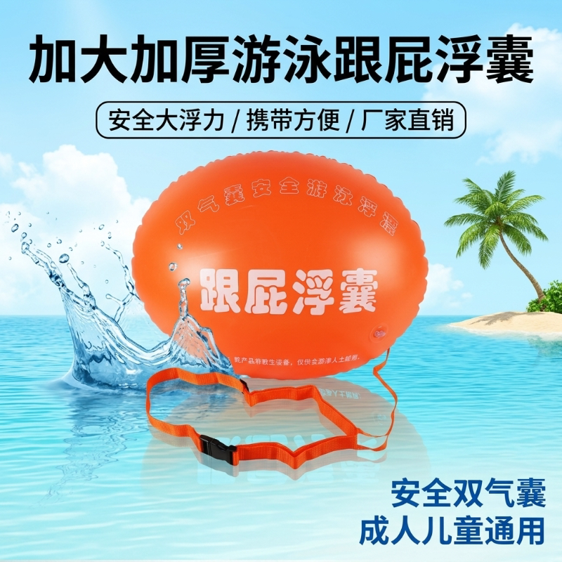 跟屁虫游泳专用双气囊安全加厚游泳包潜水浮漂防溺水户外救生装备