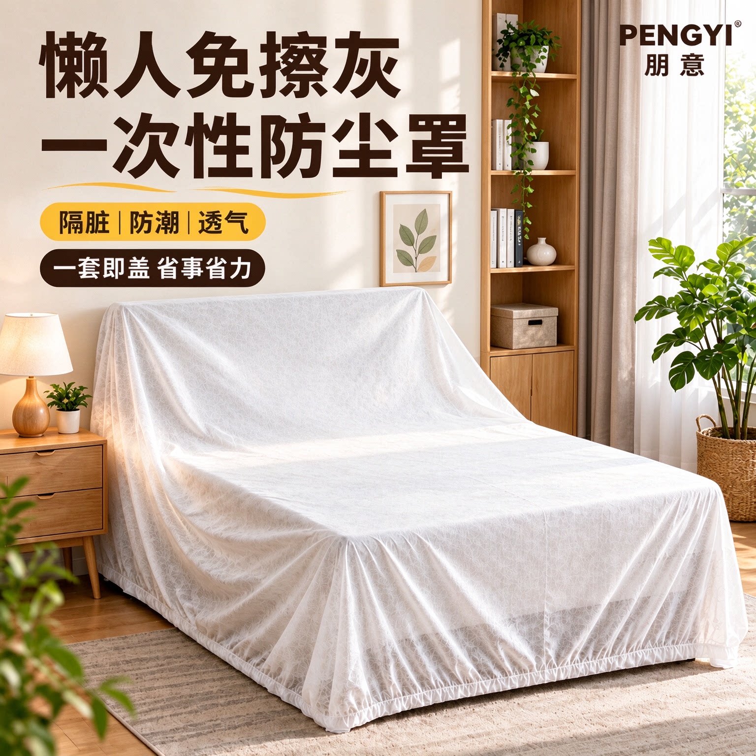 一次性防尘床罩遮灰尘罩全盖式松紧束口松紧大沙发家具装修无纺布
