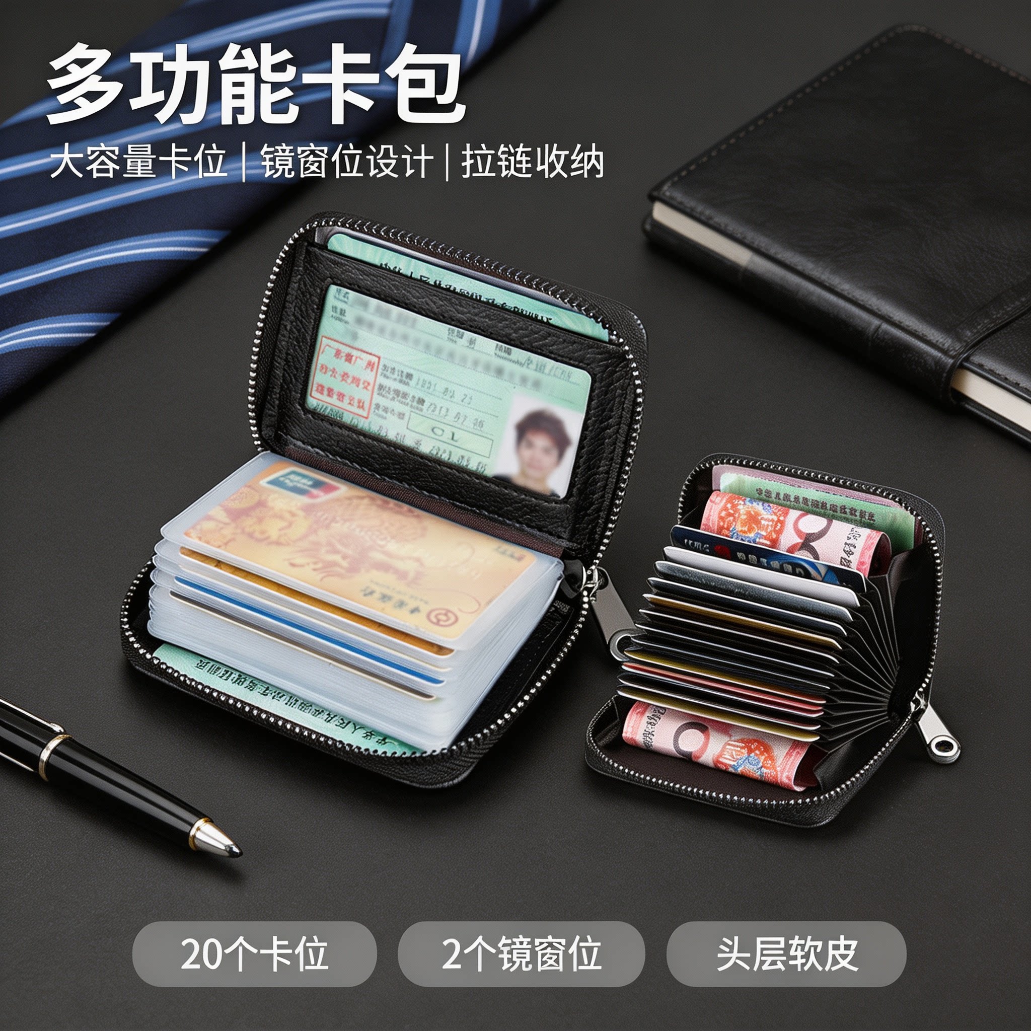 卡包男防磁多卡位超薄证件卡片包女防盗刷大容量装银行卡包防消磁