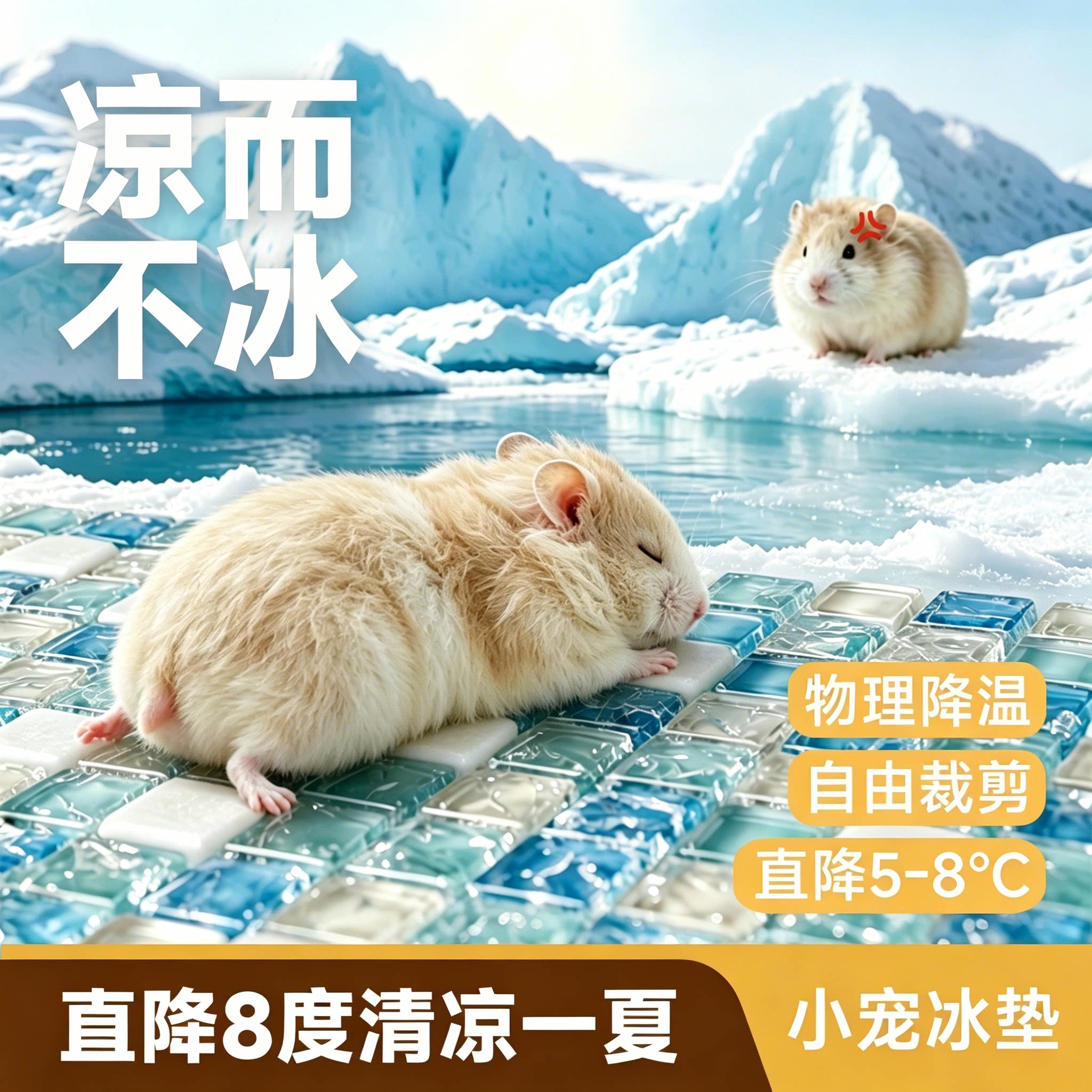 仓鼠降温凉席垫金丝熊冰凉垫夏天散热板宠物专用冰屋垫陶瓷垫龙猫