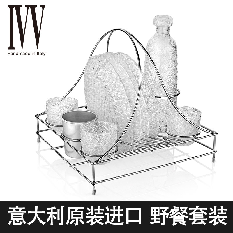 意大利IVV水晶玻璃欧式水果盘餐盘水杯餐具套装透明碗轻奢野餐,餐饮具,盘,淘宝优惠券,粉丝福利购,淘宝优惠卷