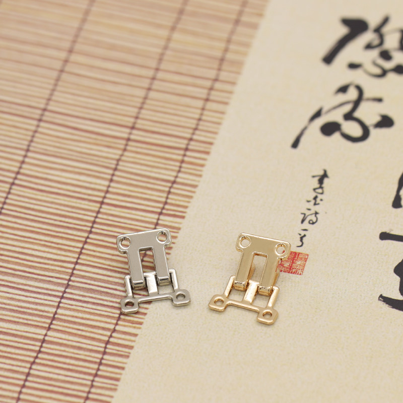 简约金属对扣毛衣外套领购纽扣女服装皮草外套披肩钩扣防走光扣子