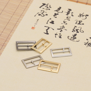 长方形金属弧面带针三档扣男女士外套皮衣腰带袖口日字扣服装纽扣