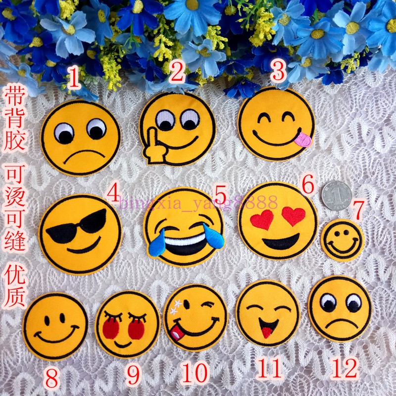 熨烫刺绣背胶布贴/衣服装饰补丁贴花/卡通可爱笑脸表情包多款优质