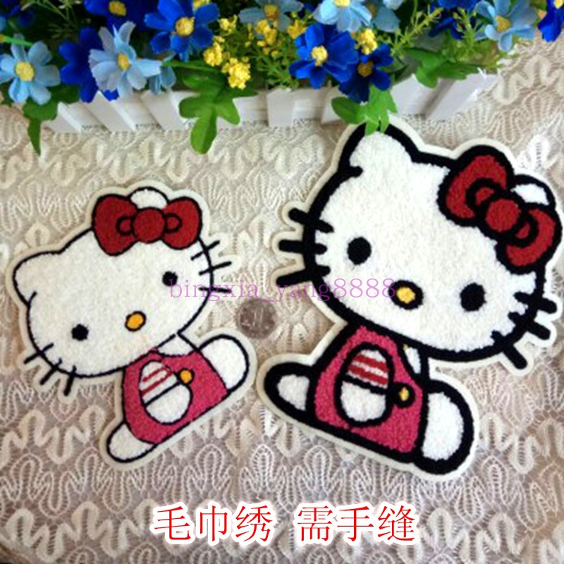 卡通布贴贴图/衣服补丁贴布/毛衣贴 毛巾绣 大号小号KT猫 需手缝