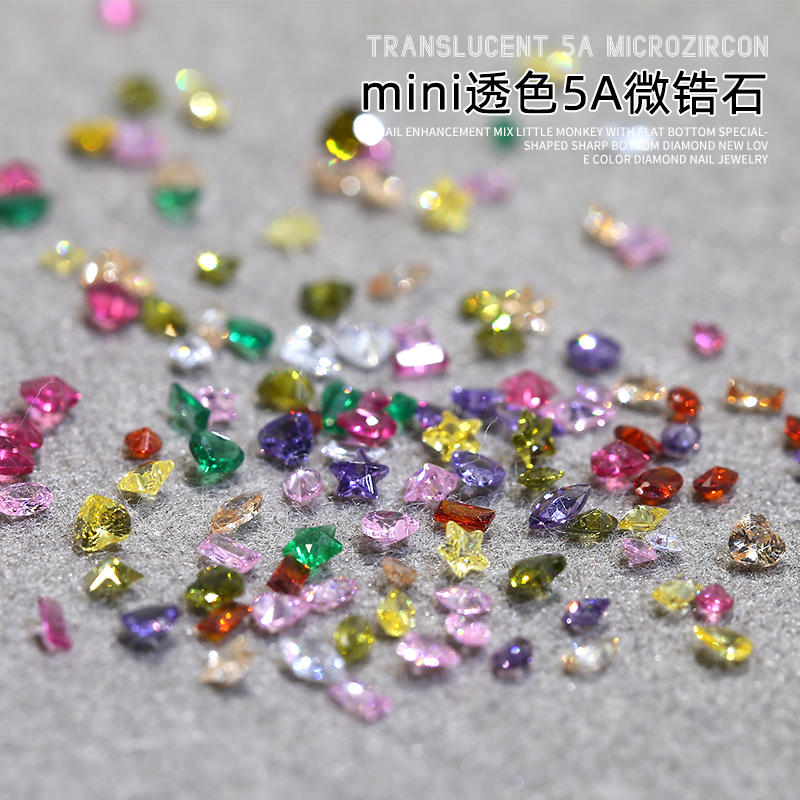 mini5A微锆石马眼彩色混装钻石