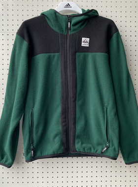 Adidas阿迪达斯三叶草男冬绒面立领连帽保暖休闲夹克外套IC2340