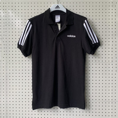 Adidas阿迪达斯新款短袖polo衫男三条纹运动休闲翻领上衣服EJ0927