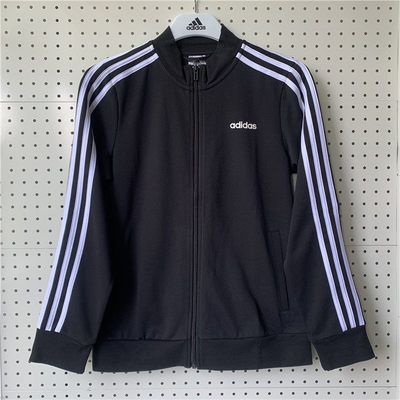 阿迪达斯外套女装春新款针织防风棒球服三条纹保暖运动夹克DP2411