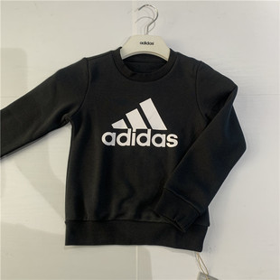 Adidas 阿迪达斯童装 儿童经典百搭加绒保暖圆领套头衫卫衣HD0392