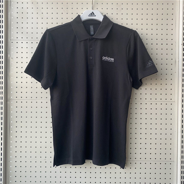 阿迪达斯夏季男子Polo衫黑色翻领运动休闲短袖宽松通勤衬衫JI9052,运动服/休闲服装,运动POLO衫,淘宝优惠券,粉丝福利购,淘宝优惠卷