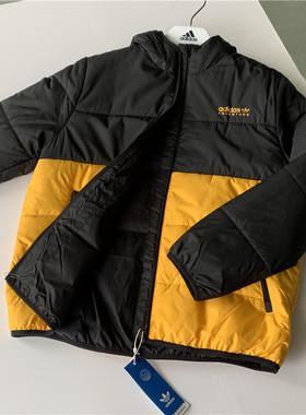 Adidas阿迪达斯三叶草男大童装冬季运动保暖连帽棉服H31234