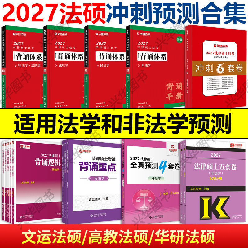 现货 2027文运法硕背诵逻辑+背诵重点+5套卷+4套卷 华研法硕背诵体系6套卷 非法学用法学可用法理宪法法制史民法刑法于越李彬