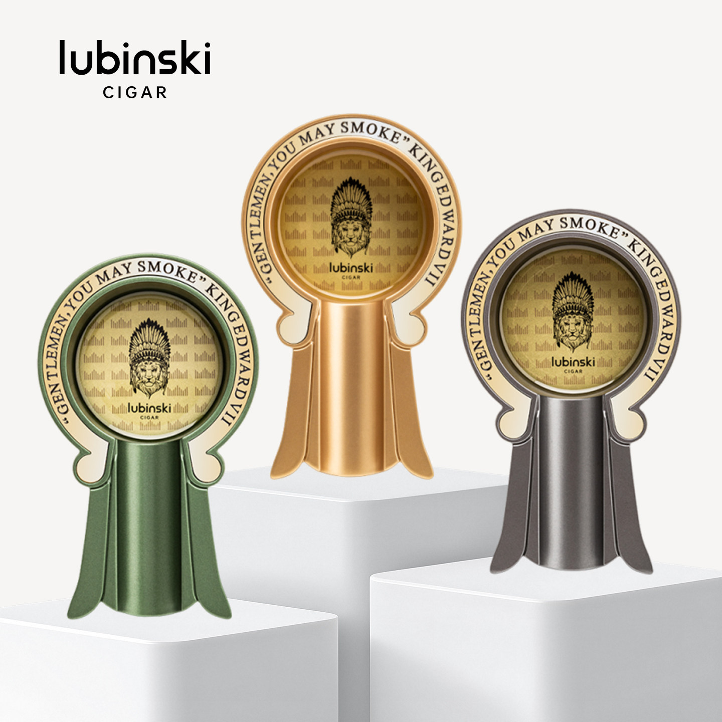 Lubinski鲁宾斯基单人位雪茄烟灰缸 小号烟缸 锌合金一体成型