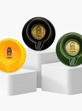 Lubinski鲁宾斯基雪茄烟灰缸 圆形陶瓷彩绘烟缸 单人位