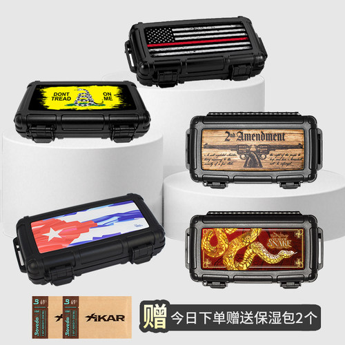 美国Cigar Caddy雪茄便携盒 旅行雪茄保湿盒 5支10支15支装